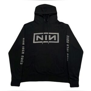 AUTHENTIC NINE INCH NAILS Hoodie LARGE IPod Thumbnail sleeves Skinny Puppy KMFDM